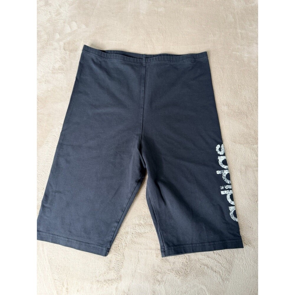 adidas Women’s Black biker shorts 10” Size L